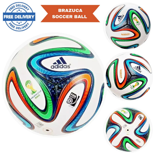 Brazuca 2014 FIFA World Cup Official Match Ball Replica – Size 5 Soccer Ball, Composite Leather, Water Resistant, High-Visibility Design
